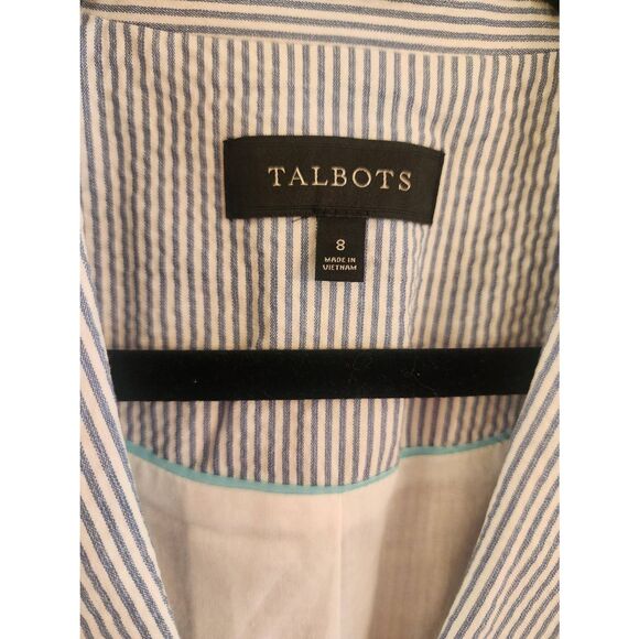 Talbots Lightweight Seersucker One-Button Blazer Size 8 - Picture 5 of 8